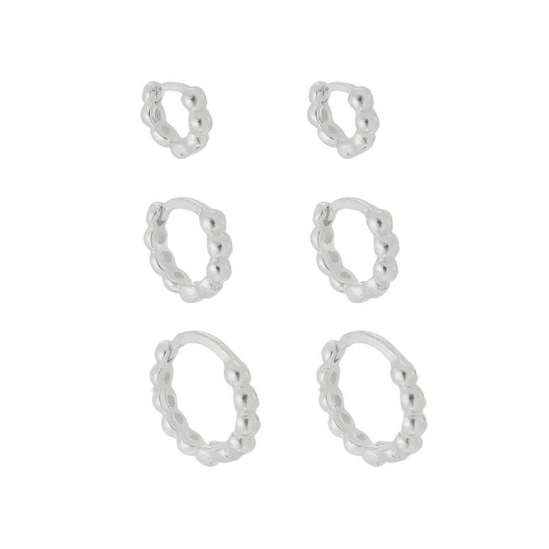 BRINCO ARGOLA CLICK P BOLINHAS PRATA 925