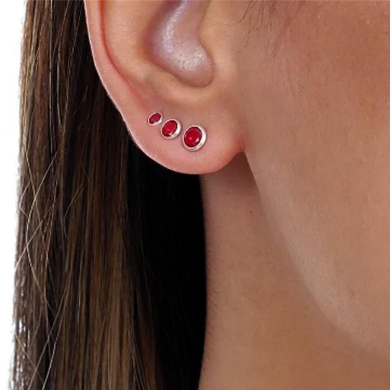 BRINCO TRIO P. LUZ VERMELHO PRATA 925