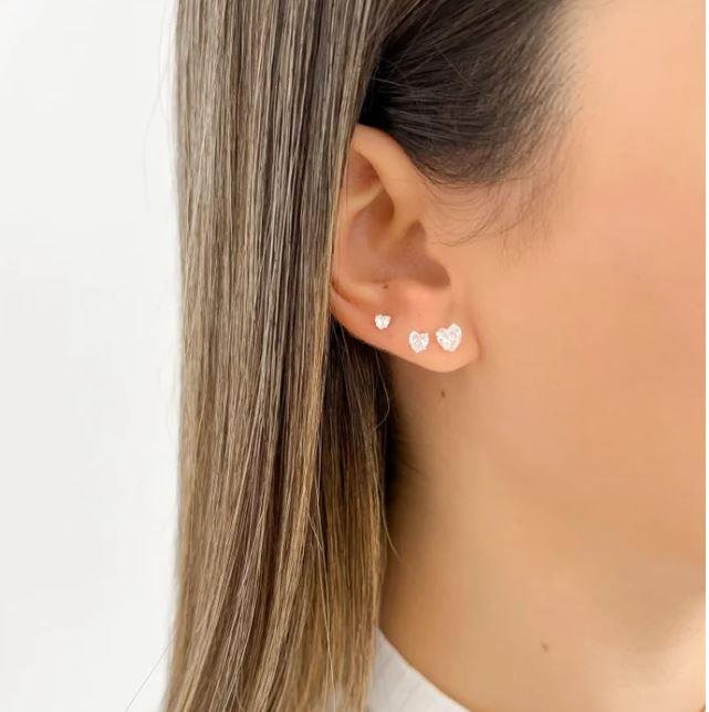 BRINCO TRIO CORAÇÃO ZIRCÔNIA PRATA 925 (3, 4 E 5MM)