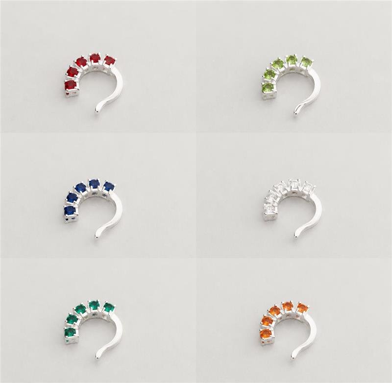 BRINCO PIERCING FAKE VERDE CLARO PRATA 925