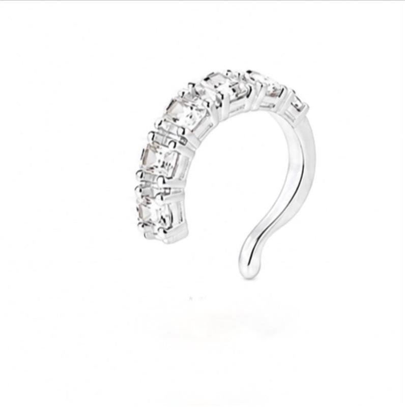BRINCO PIERCING FAKE CRISTAL PRATA 925