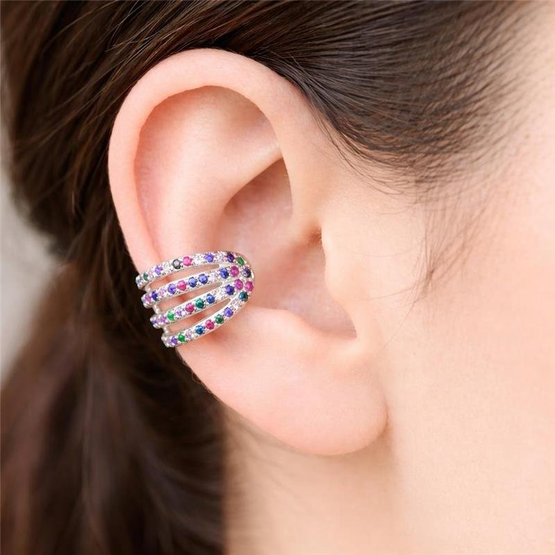 BRINCO PIERCING FAKE COLOR CRAVEJADO PRATA 925