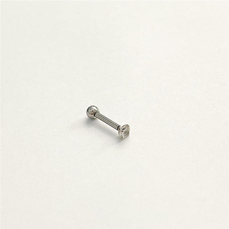 BRINCO PIERCING S P. LUZ 3MM AÇO E PRATA 925
