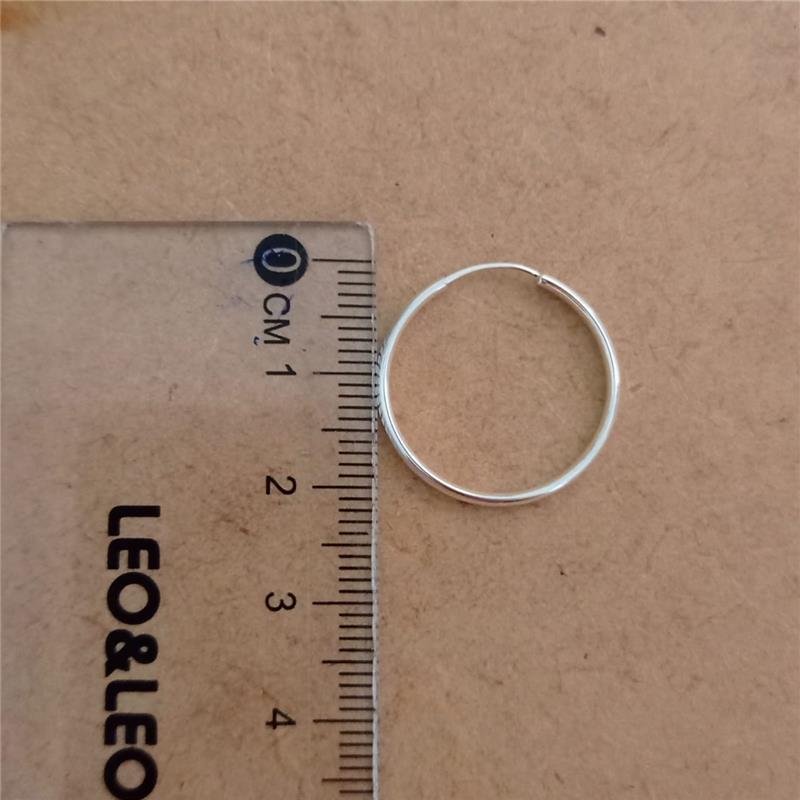 BRINCO ARGOLA FIO EMBALULADO 2CM PRATA 925