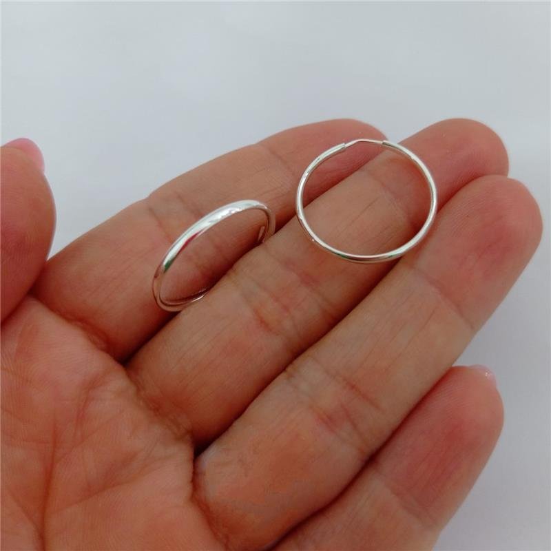 BRINCO ARGOLA FIO EMBALULADO 2CM PRATA 925