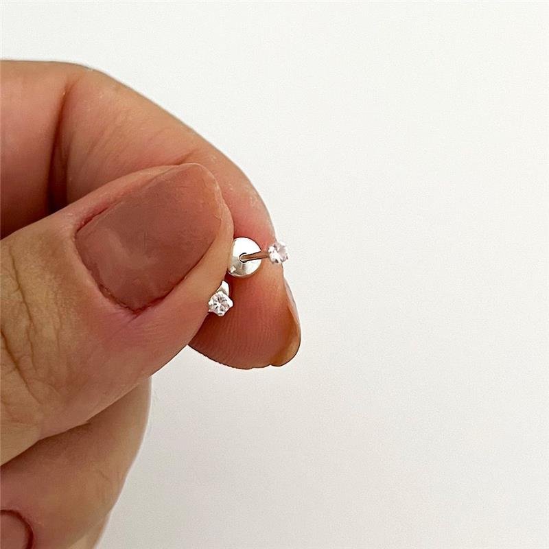 BRINCO TARRAXA BABY ROSA 2MM PRATA 925