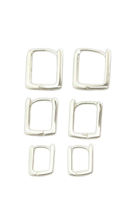 BRINCO RETANGULAR CLICK TRIO PRATA 925