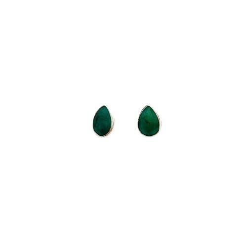 BRINCO ESMERALDA GOTA PRATA 925