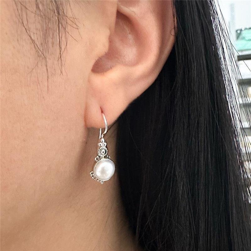 BRINCO GANCHO PÉROLA PRATA BALI 925