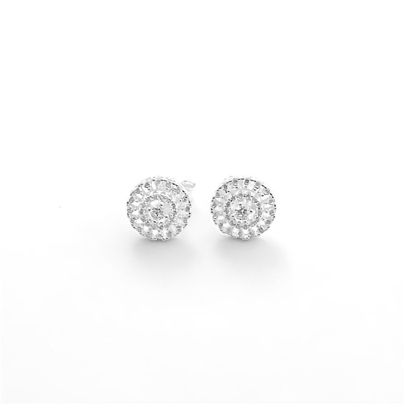 BRINCO PIZZA MICROZIRCÔNIAS PRATA 925