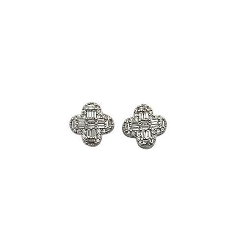 BRINCO INSPIRAÇÃO VANCLEEF CRAVEJADO PRATA 925