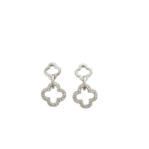 BRINCO VANCLEEF LISO E CRAVEJADO PRATA 925