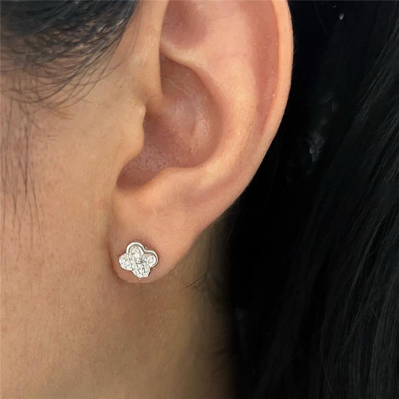 BRINCO VANCLEEF DUPLO CRAVEJADO E LISO PRATA 925