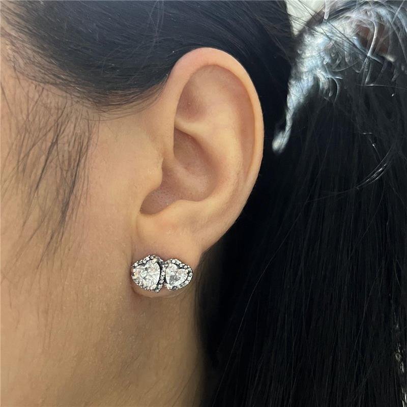 BRINCO INSPIRAÇÃO PANDORA CORAÇOES CRISTAL PRATA 925