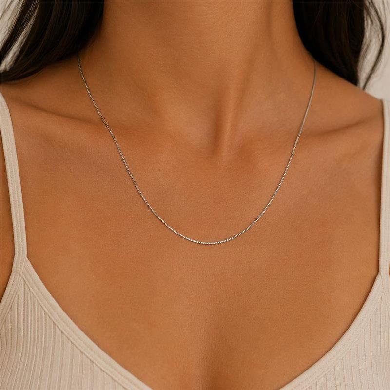 CORRENTE VENEZIANA V12 45CM RÓDIO PRATA 925