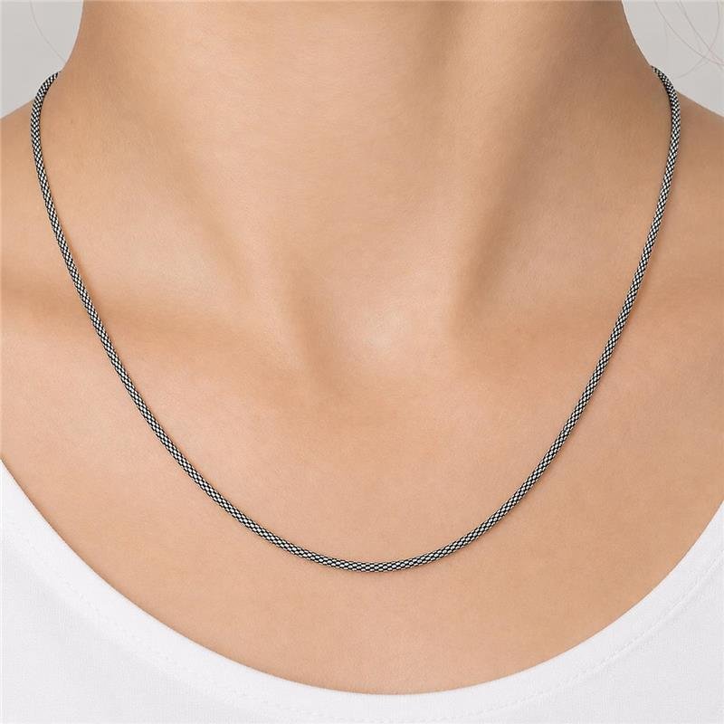 CORRENTE PIPOCA 45CM PRATA DE BALI 925