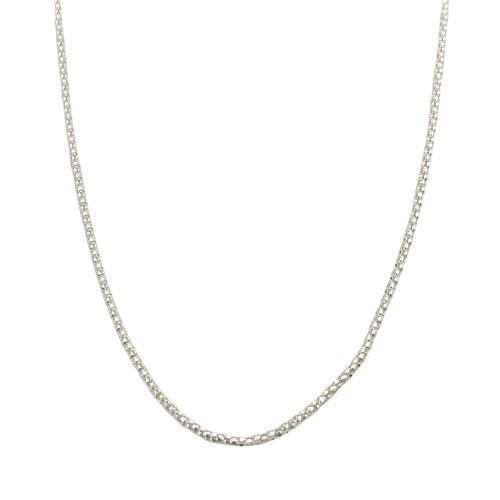 CORRENTE PIPOCA BRANCA 40CM MÉDIA PRATA 925