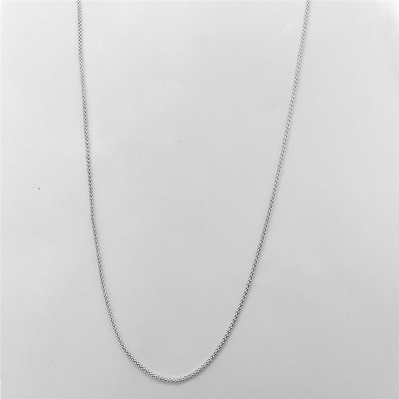 CORRENTE PIPOCA BRANCA 60CM MÉDIA PRATA 925