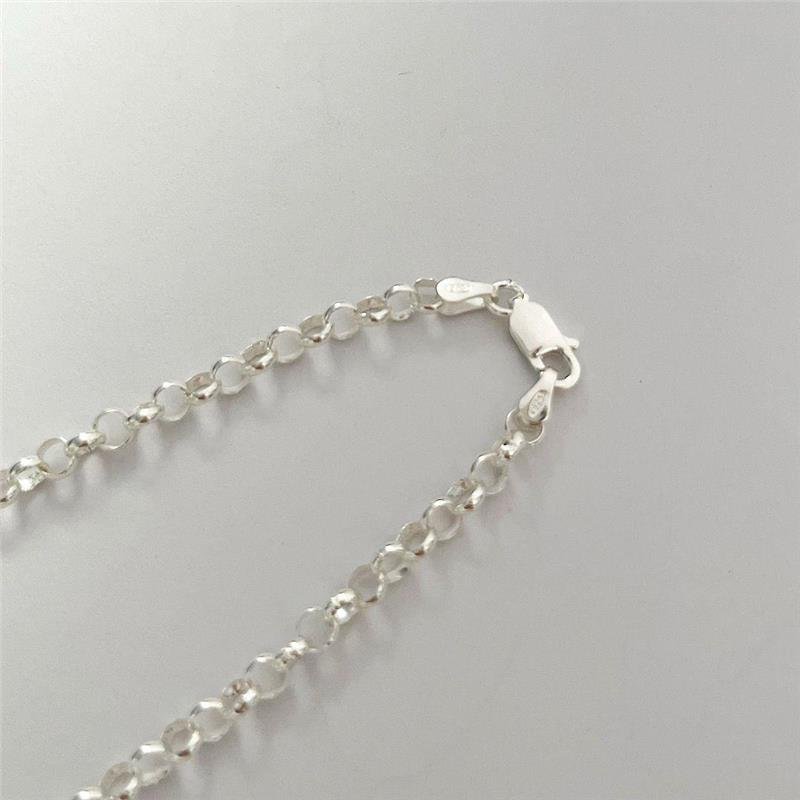 CORRENTE ELO PORTUGUÊS 50CM MÉDIA PRATA 925