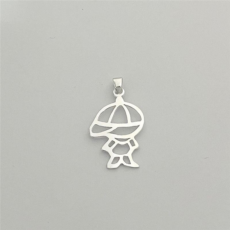 PINGENTE MENINO GRANDE VAZADO PRATA 925