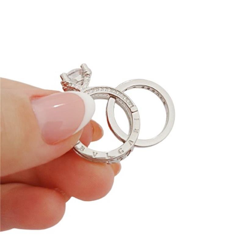 ANEL DUPLO INSPIRAÇÃO BVLGARI PRATA 925