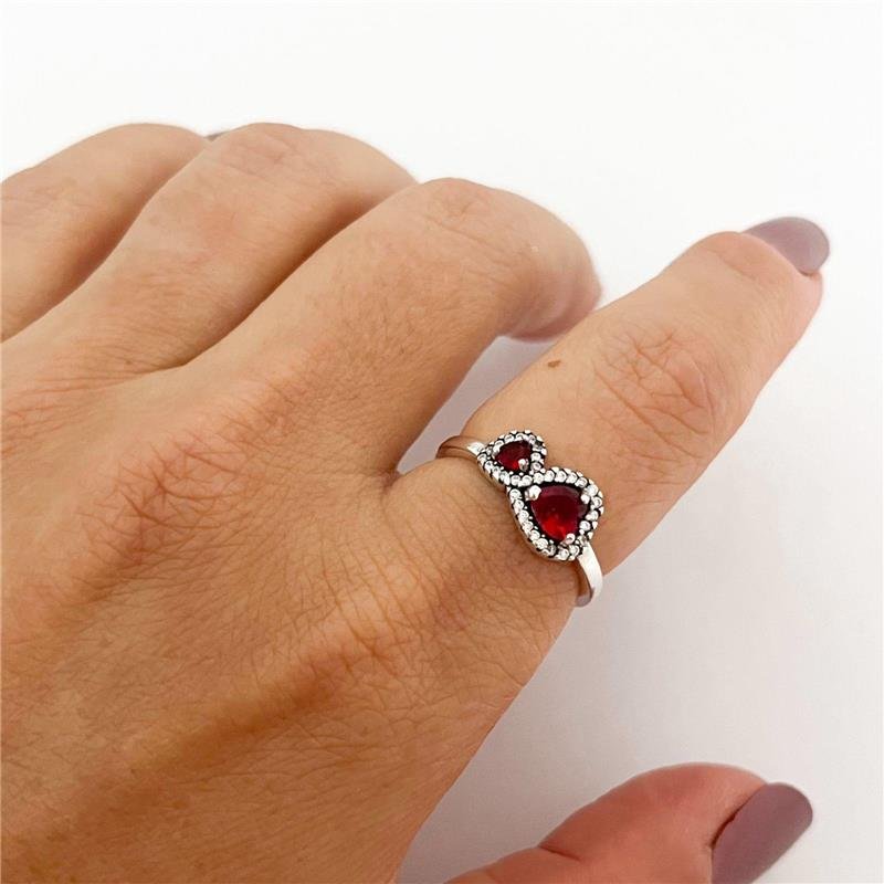 ANEL PANDORA CORAÇÕES PRATA 925