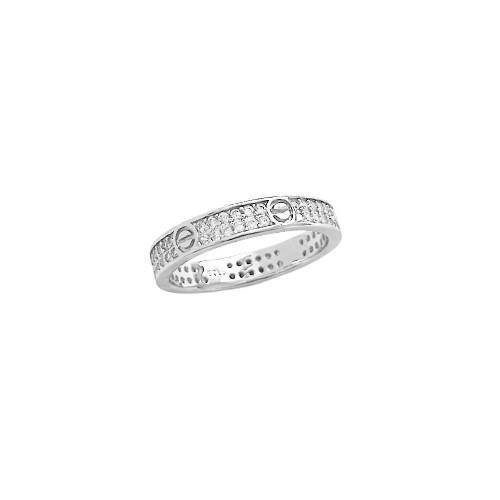 ANEL INSPIRAÇÇAO CARTIER CRAVEJADO PRATA 925