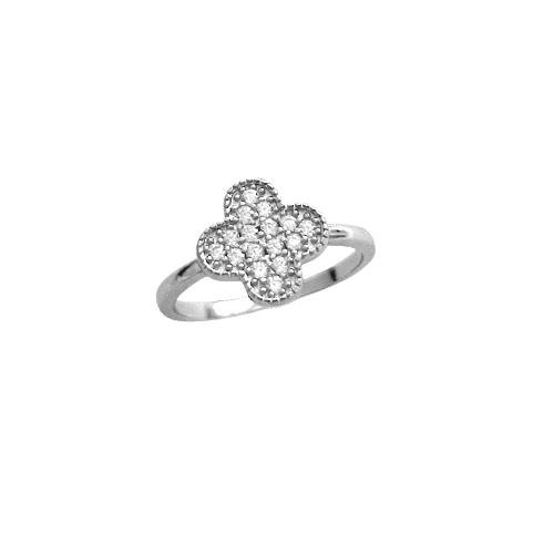 ANEL INSPIRAÇÃO VANCLEEF CRAVEJADO PRATA 925