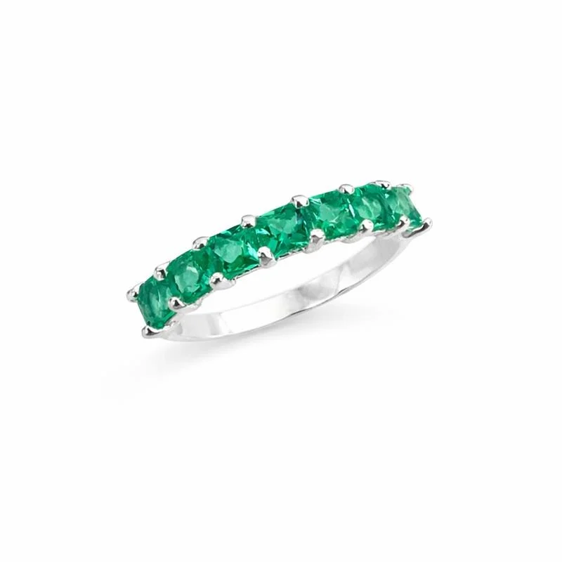 ANEL RIVIERA ZIRCONIA TURMALINA VERDE PRATA 925