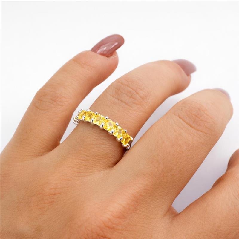 ANEL ZIRCONIA CITRINO RIVIERA PRATA 925