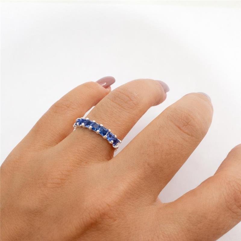 ANEL ZIRCONIAS SAFIRA RIVIERA PRATA 925