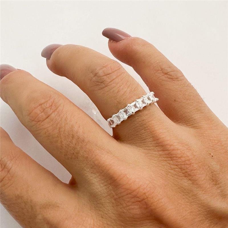 ANEL ZIRCONIAS CRISTAL RIVIERA PRATA 925