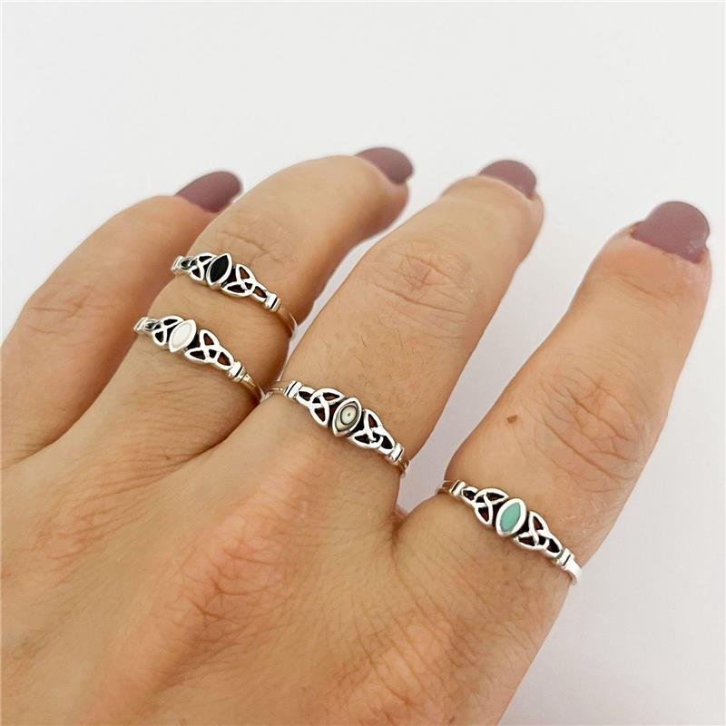 ANEL PEDRA ABALONE PRATA 925