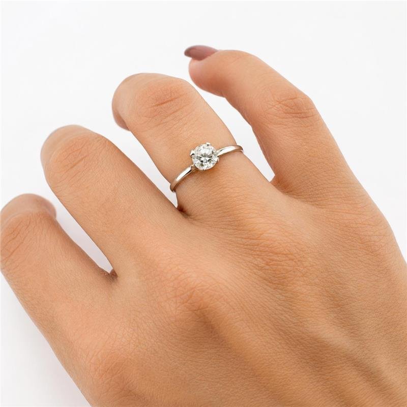 ANEL SOLITÁRIO 5MM 4 GARRAS PRATA 925