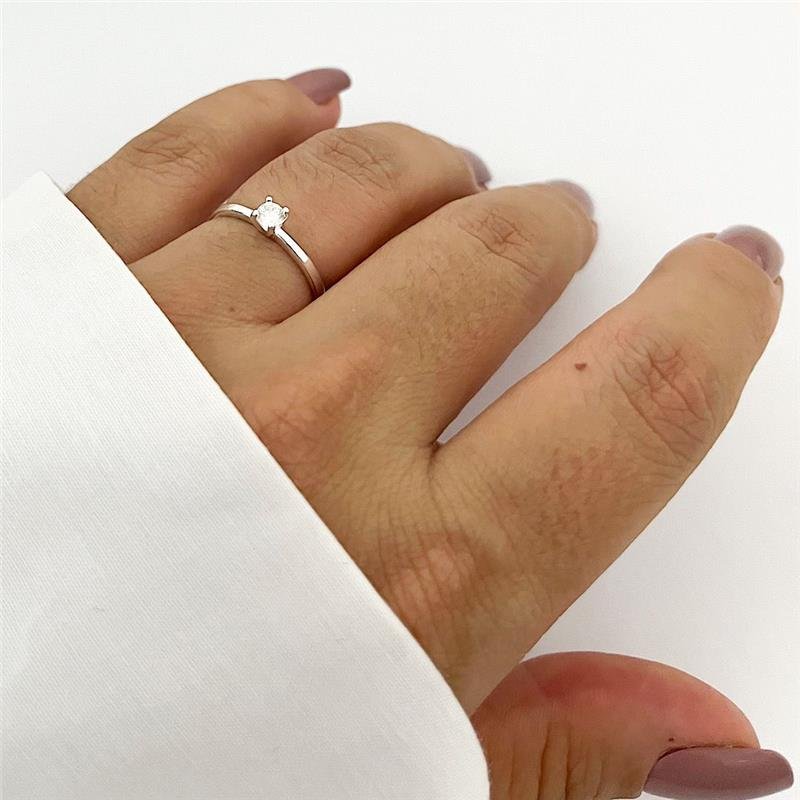 ANEL SOLITÁRIO 3MM 4 GARRAS PRATA 925