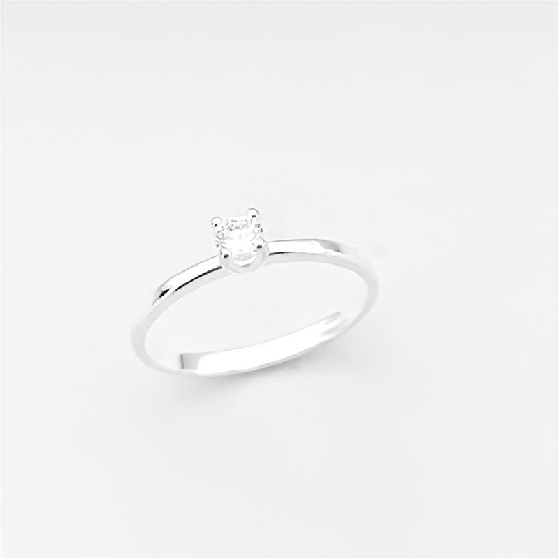 ANEL SOLITÁRIO 3MM 4 GARRAS PRATA 925