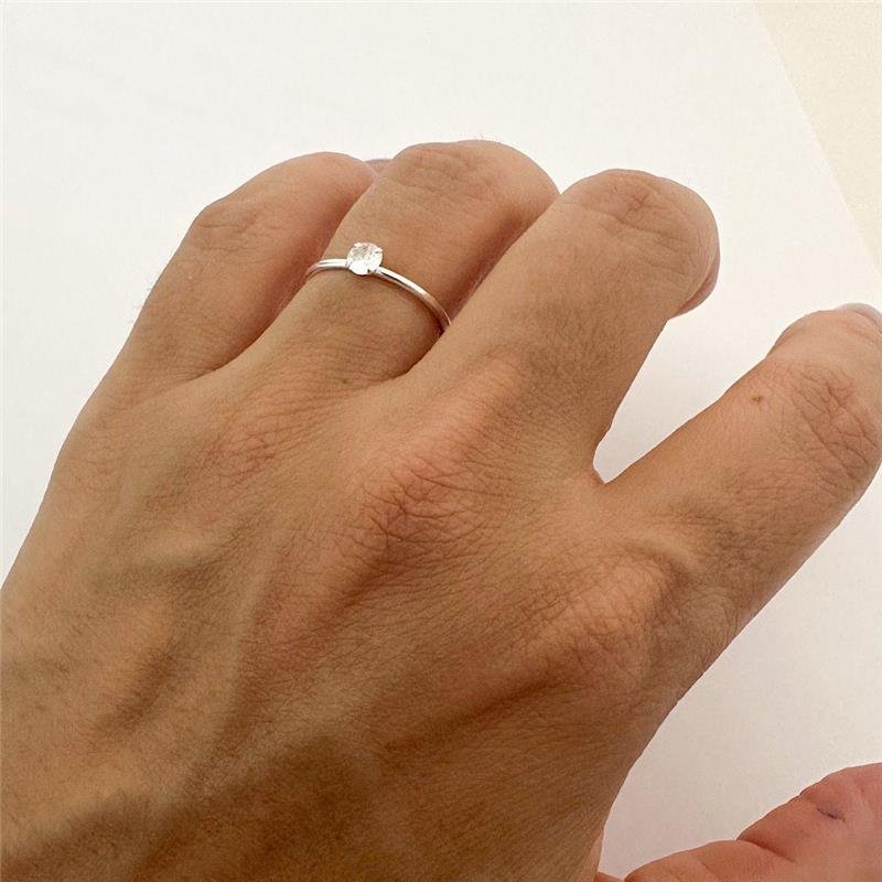 ANEL SOLITÁRIO DELICADO PRATA 925