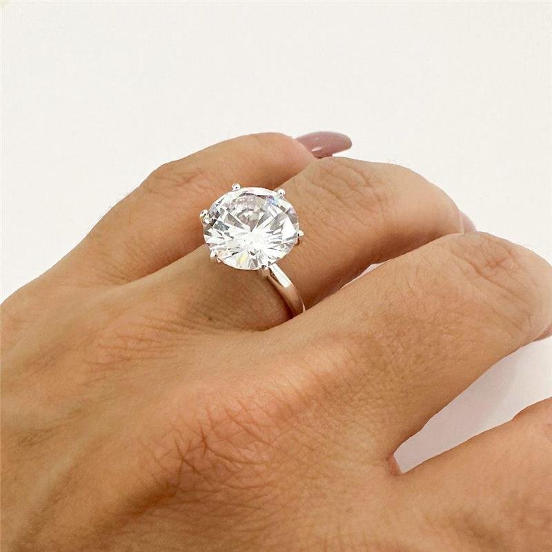 ANEL SOLITÁRIO 12MM PRATA 925