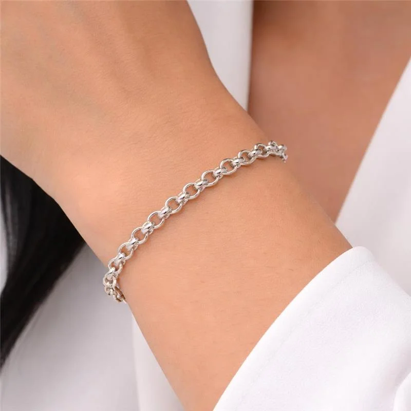 PULSEIRA ELO PORTUGUÊS GROSSA PRATA 925