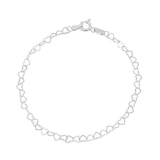 PULSEIRA CORAÇÃO FINA PRATA 925