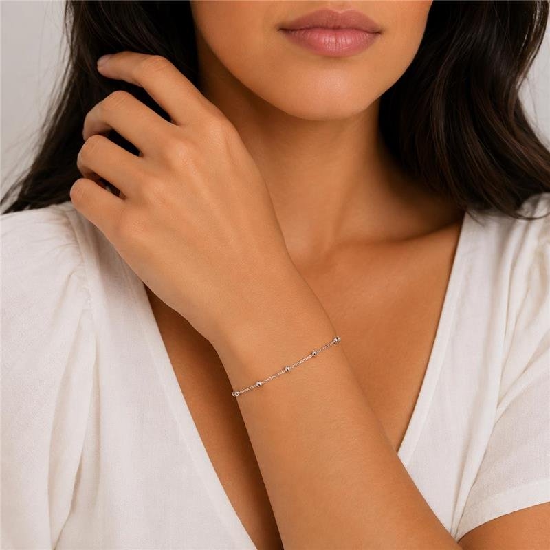 PULSEIRA GRUMEZINHA BOLINHAS 2MM PRATA 925