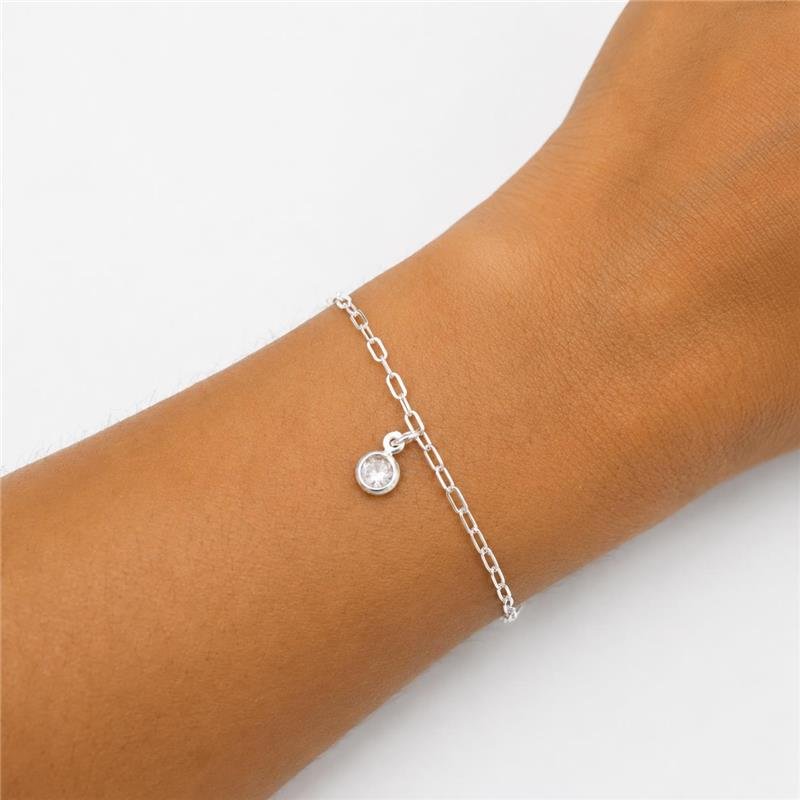 PULSEIRA PINGENTE PONTO DE LUZ 5MM PRATA 925
