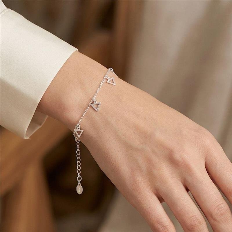 PULSEIRA TRIÂNGULOS PEND PRATA 925