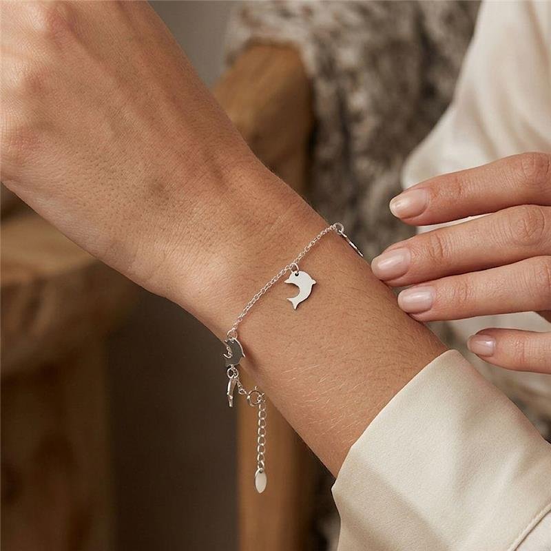 PULSEIRA GOLFINHOS PEND PRATA 925