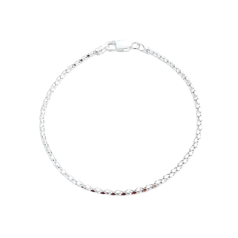 PULSEIRA PIPOCA BRANCA 2,5MM PRATA 925
