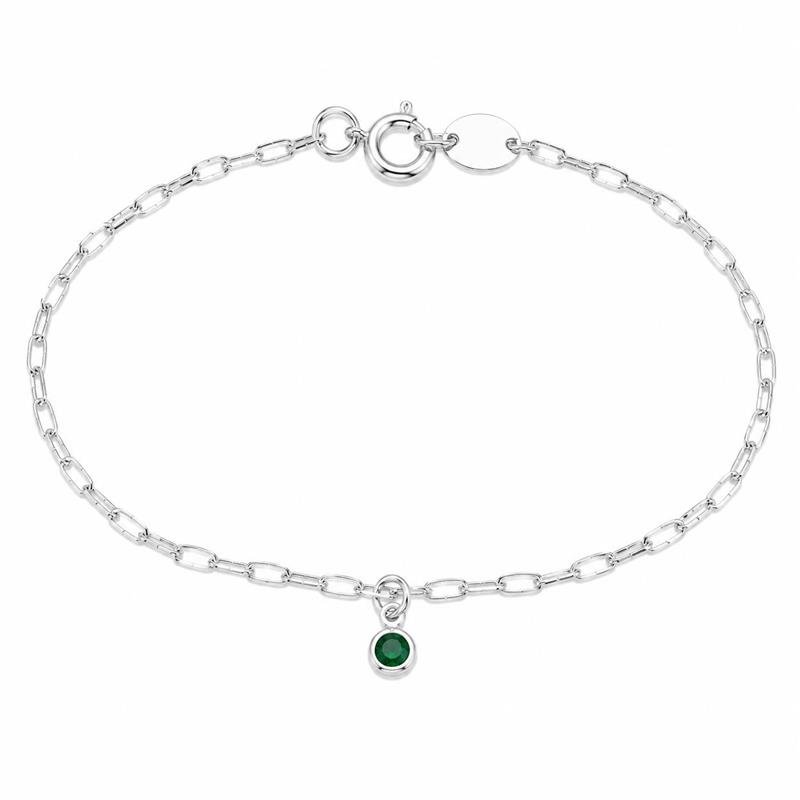 PULSEIRA PONTO DE LUZ VERDE PRATA 925