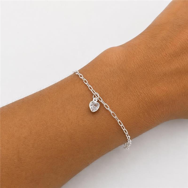 PULSEIRA PONTO DE LUZ CORAÇÃO PRATA 925