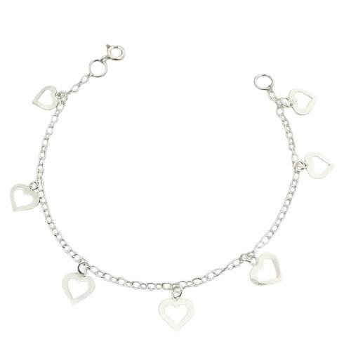 PULSEIRA 7 CORAÇÕES PRATA 925