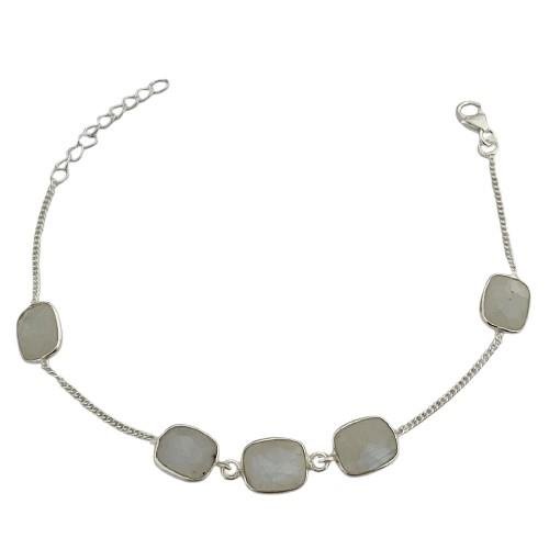 PULSEIRA PEDRA DA LUA PRATA 925