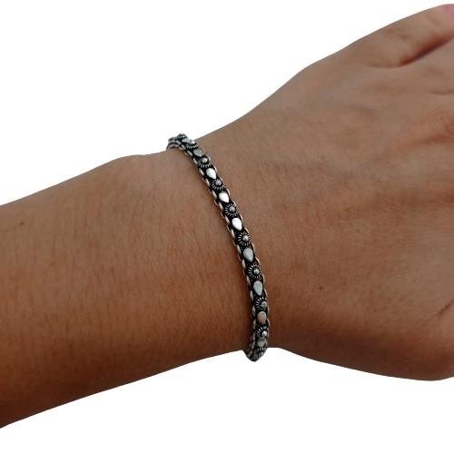 PULSEIRA PIKUM 1 FILEIRA GOTAS PRATA 925